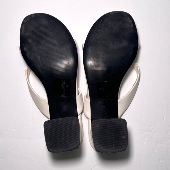 Calvin Klein White Strappy Heeled Sandals Women Sz 7  Casual Cottagecore - Picture 6 of 6